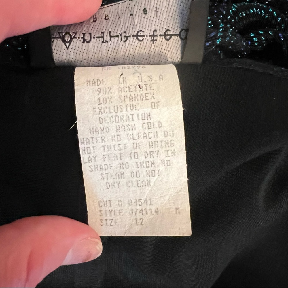 Vintage Connected Apparel Purple Aqua Shimmer Glitter Dot Dress Size 12 GC - Picture 6 of 6